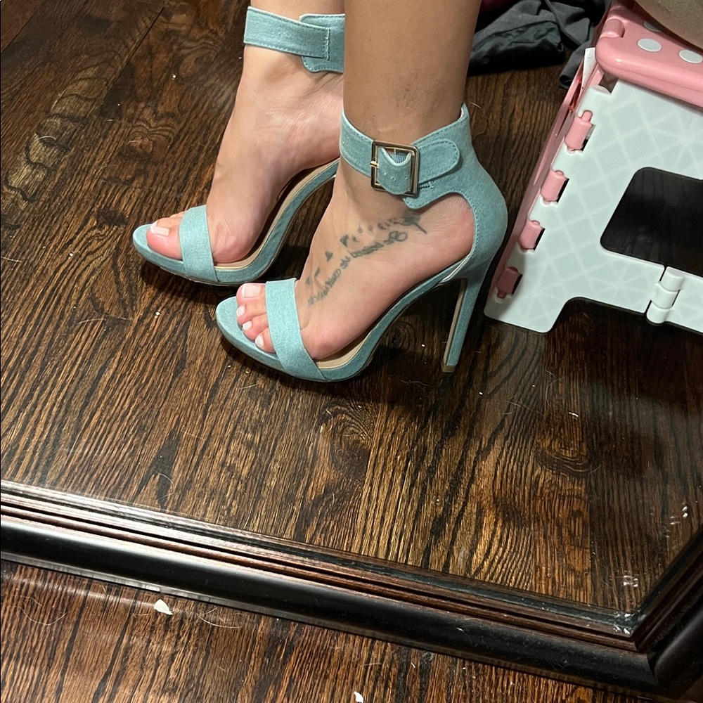Elegant Blue High Heel Sandals
